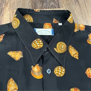 Riscatto Portofino XL Black Sea shells Print Made Italy 100% Cupro Made in Italy